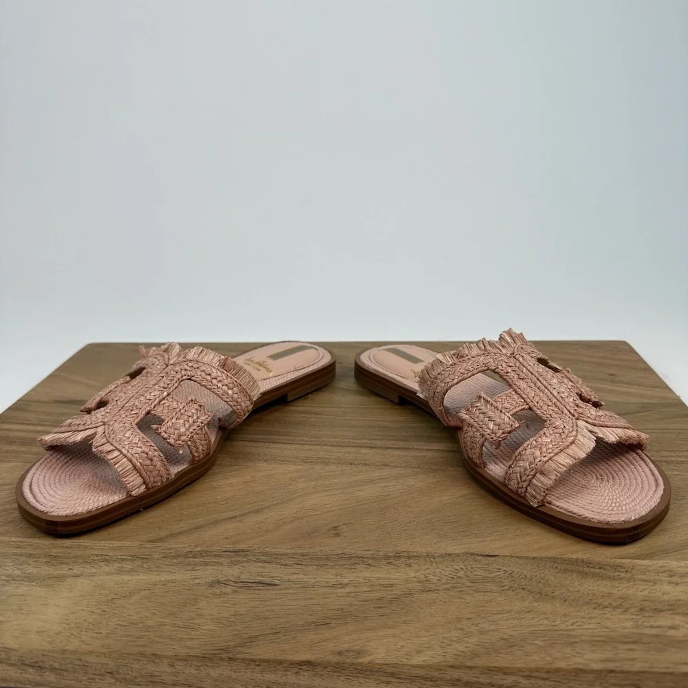 New Womens Sam Edelman Bay 20 Woven Pink Comfort Slides Sandals‎ Size 5.5 M NWOB